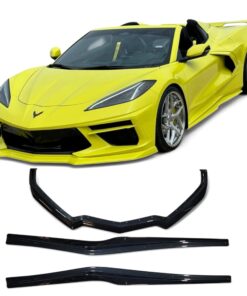 Corvette c8 accelerate yellow side skirt front splitter kit by Classic Trim Customs