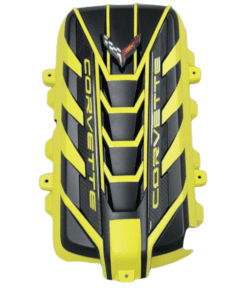 C8 ENGINE COVER Accelerate Yellow, CARBON FLASH RIBS, SPORT CARBON RAILS AND ACCELERATE YELLOW LETTERS