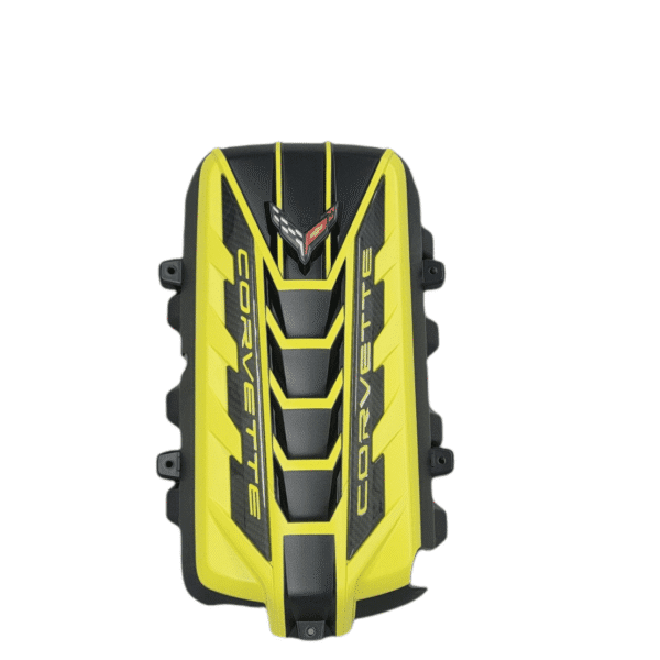 c8 engine cover carbon flash metallic base with accelerate yellow