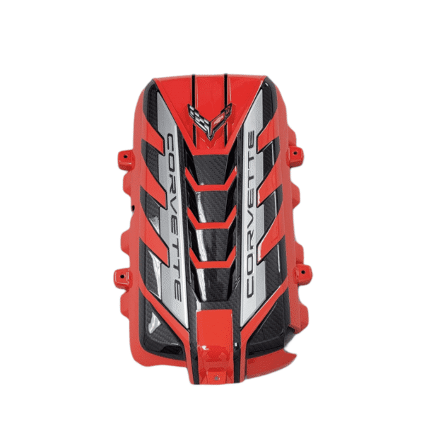 preium c8 engine cover torch red carbon flash