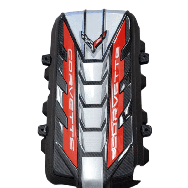 c8 corvette engine cover carbon flash torch red