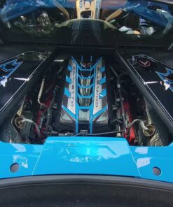 classic trim customs c8 corvette engine trim panels 3pc rapid blue