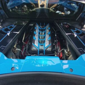 classic trim customs c8 corvette engine trim panels 3pc rapid blue
