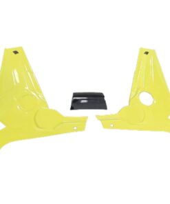 classic trim customs c8 corvette engine trim panels accelerate yellow with carbon fiber center