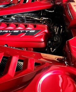c8 corvette engine dress up 6pc package red mist by classic trim customs closeup
