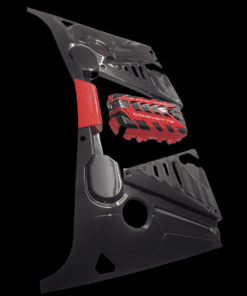 c8 corvette engine dress up package carbon flash with torch red by classic trim customs