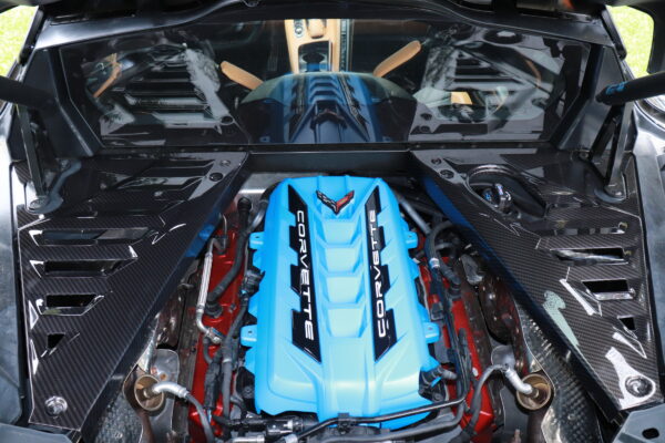 classic trim customs rapid blue carbon fber engine cover