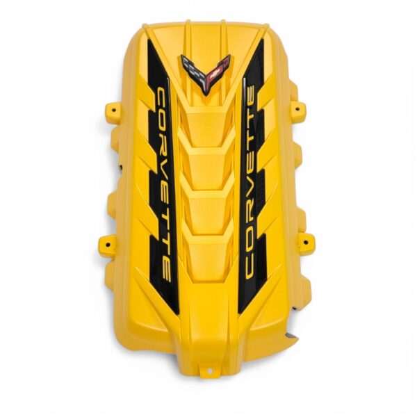 c8=corvette engne cover competition yellow classic trim customs